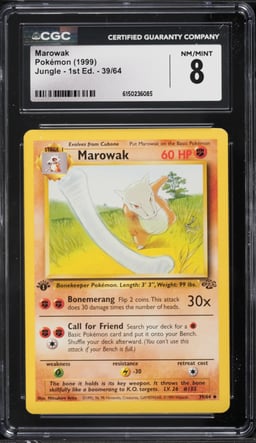 1999 Pokemon Jungle 1st Edition Marowak #39 CGC 8 NM-MT