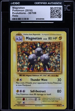 2016 Pokemon XY Evolutions Holo Magneton #38 CGC AUTH