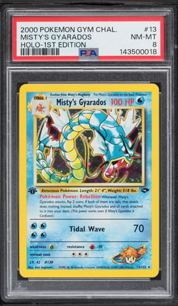 2000 Pokemon Gym Challenge 1st Edition Holo Misty's Gyarados #13 PSA 8 NM-MT