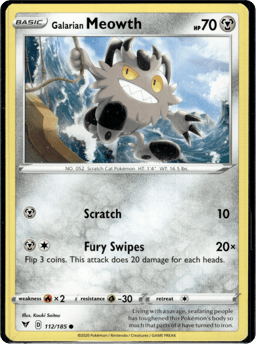 2020 Galarian Meowth #112 Vivid Voltage