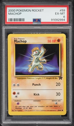 2000 Pokemon Team Rocket Machop #59 PSA 6 EXMT