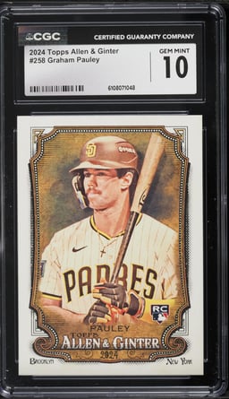 2024 Topps Allen & Ginter Graham Pauley ROOKIE #258 CGC 10 GEM MINT
