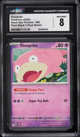 2026 Pokemon Mega Evolution Promo Pitch Black Slowpoke #86 CGC 8 NM-MT