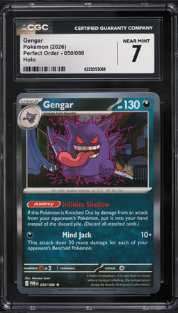 2026 Pokemon Mega Evolution Perfect Order Holo Gengar #50 CGC 7 NRMT