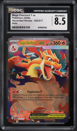 2026 Pokemon Mega Evolution Ascended Heroes Holo Mega Charizard Y Ex #22 CGC 8.5 NM-MT+