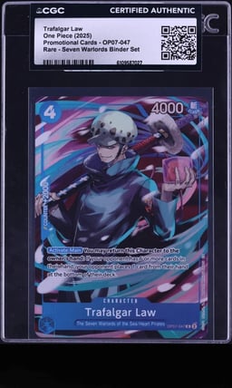 2025 One Piece Promo Cards Seven Warlords Binder Set Alt Art Trafalgar Law #OP07-047 CGC AUTH