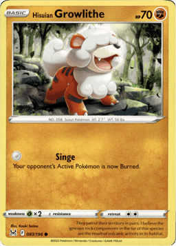 2022 Hisuian Growlithe #83 Lost Origin