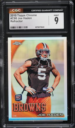 2010 Topps Chrome Refractor Joe Haden ROOKIE #C86 CGC 9 MINT