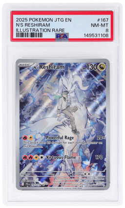 2025 Pokemon Scarlet and Violet Journey Together Illustration Rare N's Reshiram #167 PSA 8