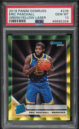 2019 Donruss Green Yellow Laser Eric Paschall ROOKIE #238 PSA 10 GEM MINT