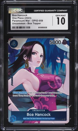 2023 One Piece Paramount War Box Topper Boa Hancock #OP02-059 CGC 10 GEM MINT