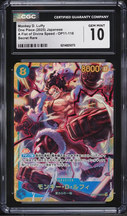 2025 One Piece Japanese A Fist Of Divine Speed SEC Monkey D. Luffy #OP11-118 CGC 10 GEM MINT