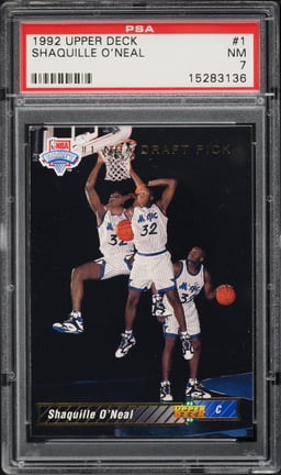 1992 Upper Deck Basketball Shaquille O'Neal ROOKIE #1 PSA 7 NRMT