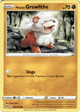 2022 Hisuian Growlithe #83 Lost Origin