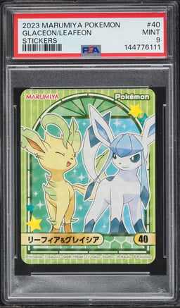 2023 Pokemon Japanese Marumiya Stickers Glaceon & Leafeon #40 PSA 9 MINT