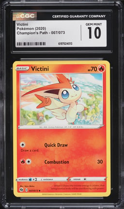 2020 Pokemon Sword & Shield Champion's Path Victini #7 CGC 10 GEM MINT
