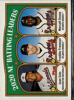 2021 Juan Soto / Marcell Ozuna / Freddie Freeman #85 Topps Heritage