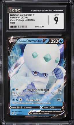 2020 Pokemon Sword & Shield Vivid Voltage Holo Galarian Darmanitan V #36 CGC 9 MINT
