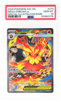 2026 Pokemon Ascended Heroes Special Illustration Rare Mega Emboar Ex #273 PSA 10