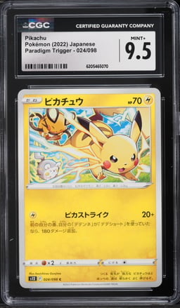 2022 Pokemon Japanese Sword & Shield Paradigm Trigger Pikachu #24 CGC 9.5 MINT+