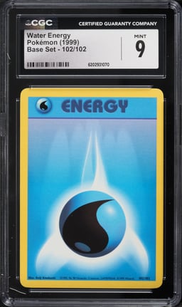 1999 Pokemon Base Set Water Energy #102 CGC 9 MINT