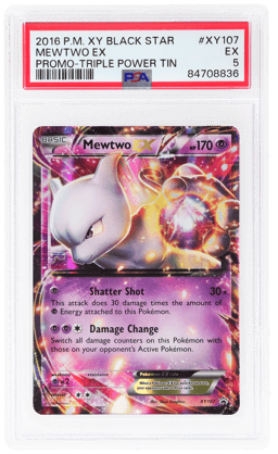 2016 Pokemon XY Black Star Promo Triple Power Tin Mewtwo Ex #XY107 PSA 5