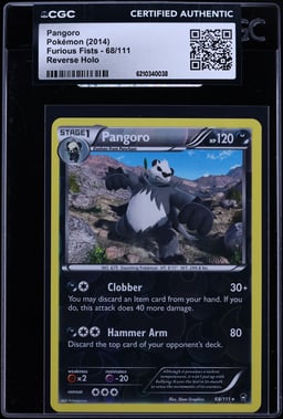 2014 Pokemon Furious Fists Reverse Holo Pangoro #68 CGC AUTH