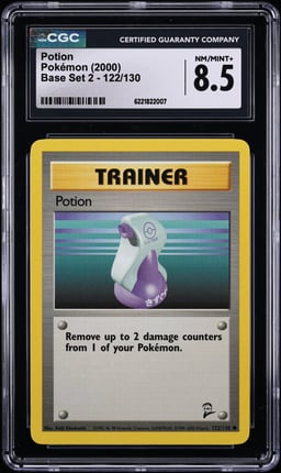 2000 Pokemon Base Set 2 Potion #122 CGC 8.5 NM-MT+