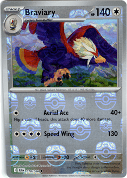 2025 Braviary  (Master Ball) #078 Black Bolt