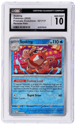 2025 Pokemon Scarlet and Violet Prismatic Evolutions Reverse Holo Seaking #021 CGC 10