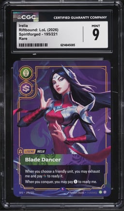 2026 Riftbound League Of Legends LoL Spiritforged Irelia #195 CGC 9 MINT