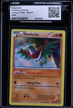 2014 Pokemon Furious Fists Holo Hawlucha #63 CGC AUTH