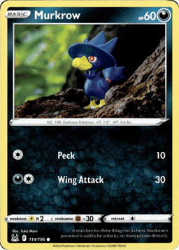 2022 Murkrow #114 Lost Origin