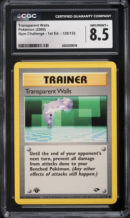2000 Pokemon Gym Challenge 1st Edition Transparent Walls #125 CGC 8.5 NM-MT+
