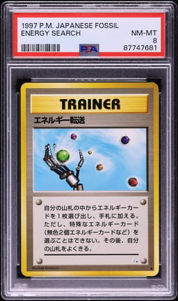 1997 Pokemon Japanese Fossil Energy Search PSA 8 NM-MT