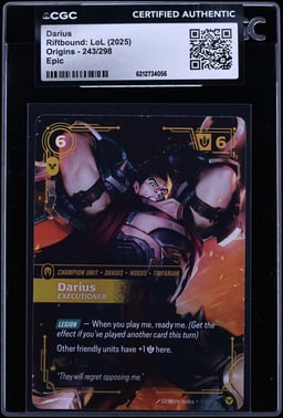 2025 Riftbound League Of Legends LoL Origins Darius #243 CGC AUTH