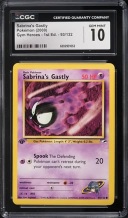 2000 Pokemon Gym Heroes 1st Edition Sabrina's Gastly #93 CGC 10 GEM MINT