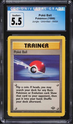 1999 Pokemon Jungle Poke Ball #64 CGC 5.5 EX+