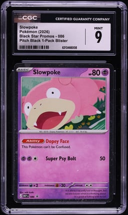 2026 Pokemon Mega Evolution Black Star Promo Pitch Black 1-Pack Blister Slowpoke #086 CGC 9