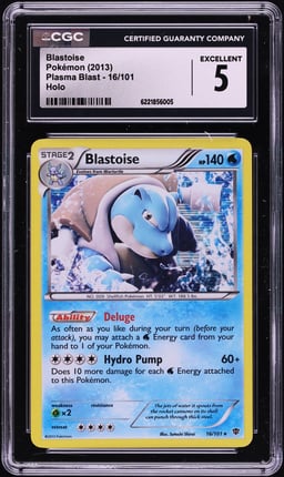 2013 Pokemon Black & White Plasma Blast Holo Blastoise #16 CGC 5 EX