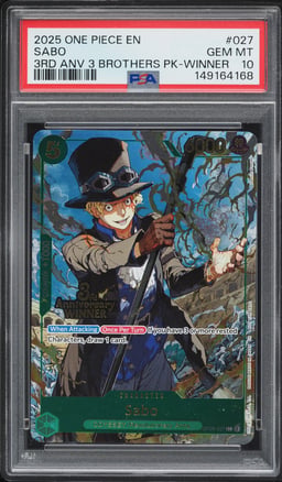 2025 One Piece 3rd Anniversary 3 Brothers Pack Winner Sabo #OP09-027 PSA 10 GEM MINT