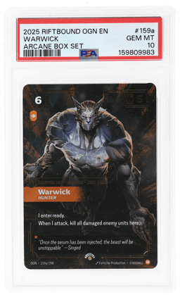 2025 Riftbound League of Legends Origins Arcane Box Set Warwick #159a PSA 10