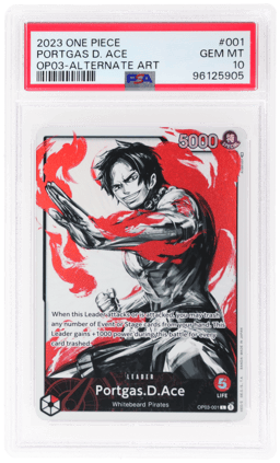 2023 One Piece Pillars of Strength Alternate Art Portgas D. Ace #OP03001 PSA 10