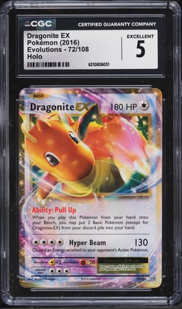 2016 Pokemon XY Evolutions Holo Dragonite EX #72 CGC 5 EX