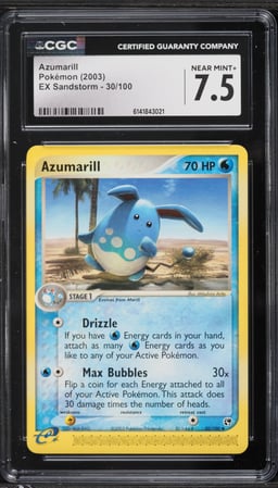 2003 Pokemon EX Sandstorm Azumarill #30 CGC 7.5 NRMT+