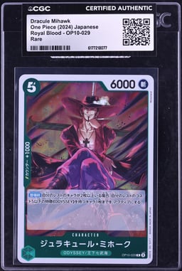2024 One Piece Japanese Royal Blood Dracule Mihawk #OP10-029 CGC AUTH