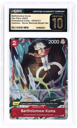 2025 One Piece Seven Warlords of the Sea Binder Set Bartholomew Kuma #OP05011 CGC PRI