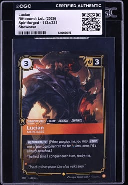2026 Riftbound: League Of Legends LoL Spiritforged Showcase Lucian #113a CGC AUTH