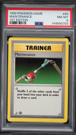 1999 Pokemon Base Set Shadowless 1st Edition Maintenance #83 PSA 8 NM-MT
