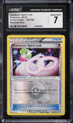 2015 Pokemon XY Primal Clash Reverse Holo Gardevoir Spirit Link #130 CGC 7 NRMT
